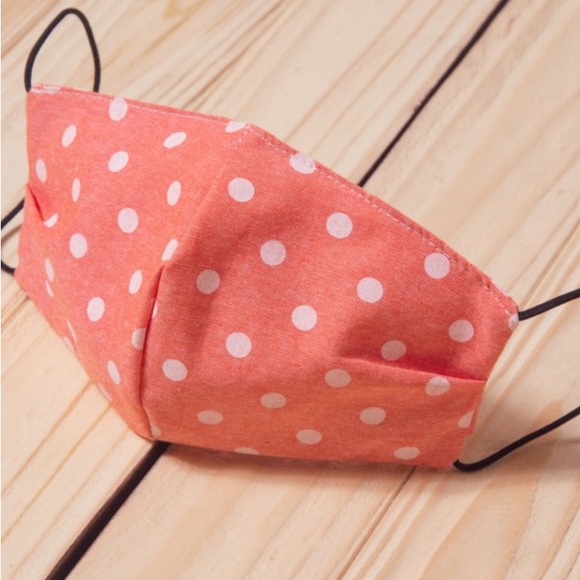 PINK POLKA DOT FILTER PROTECTIVE FACE MASK - Picture 6 of 7